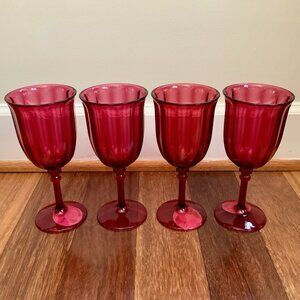 Better Homes & Gardens Acrylic Plastic Tall Red Wine Drinking Glasses 13Oz Set 4